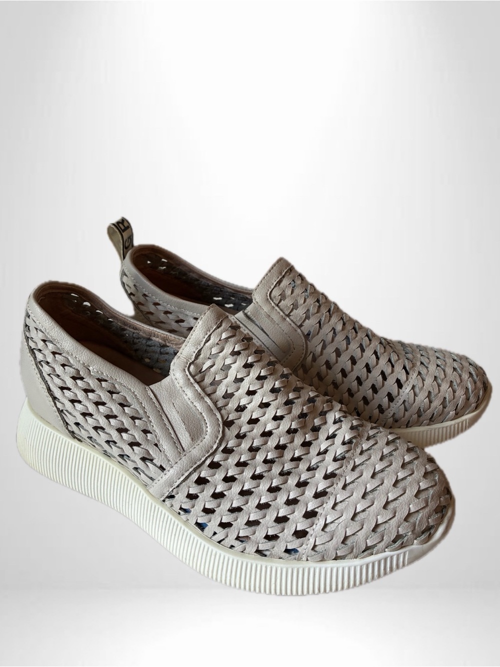 Guess: Slip-On Woven Casual Sneakers in Light Gray